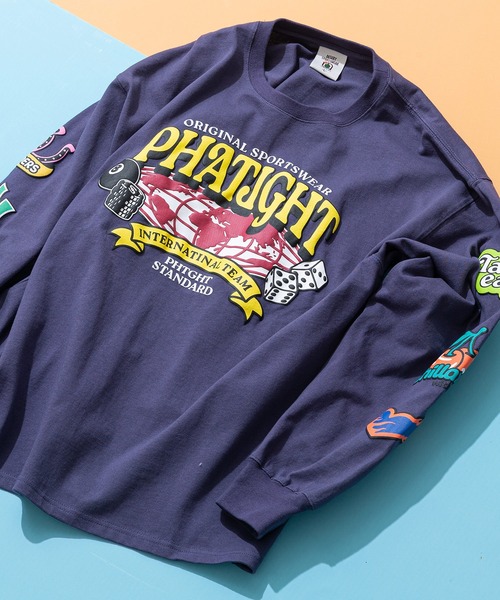 UNIIT(ユニット)の「【DESERT SPORTSWEAR/デザートスポーツウェア】ビックシルエット 袖プリント グラフィック ロンT(Tシャツ/カットソー・メンズ・ブラック/パープル/ホワイト・X-LARGE/LARGE/MEDIUM)」の1枚目の写真