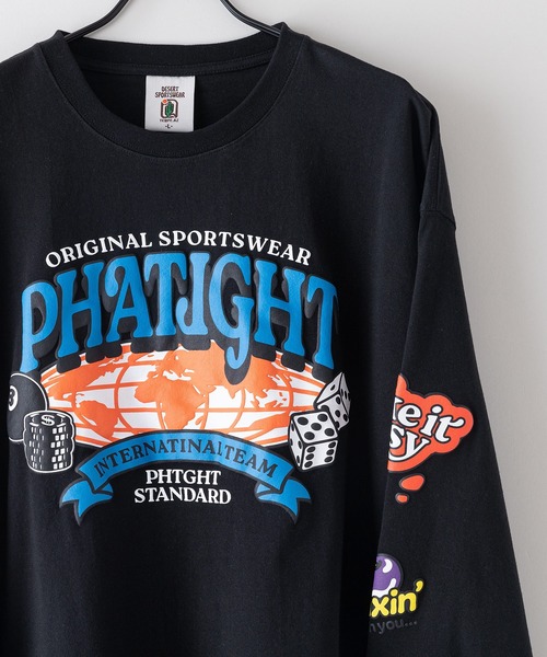 UNIIT(ユニット)の「【DESERT SPORTSWEAR/デザートスポーツウェア】ビックシルエット 袖プリント グラフィック ロンT(Tシャツ/カットソー・メンズ・ブラック/パープル/ホワイト・X-LARGE/LARGE/MEDIUM)」の5枚目の写真
