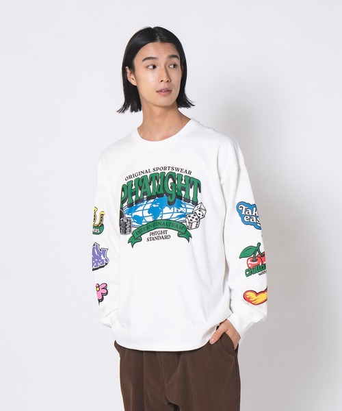 UNIIT(ユニット)の「【DESERT SPORTSWEAR/デザートスポーツウェア】ビックシルエット 袖プリント グラフィック ロンT(Tシャツ/カットソー・メンズ・ブラック/パープル/ホワイト・X-LARGE/LARGE/MEDIUM)」の13枚目の写真