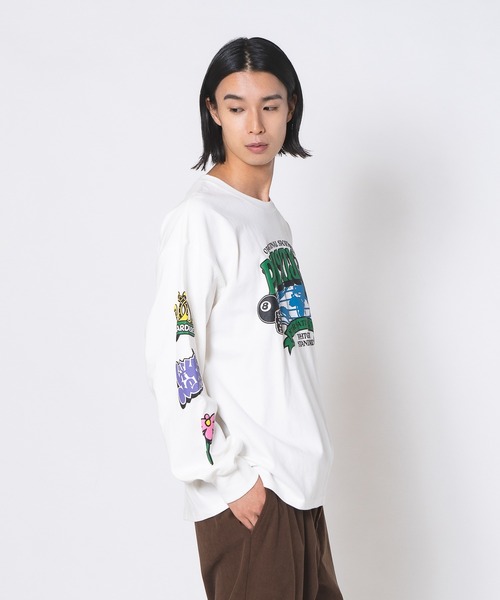 UNIIT(ユニット)の「【DESERT SPORTSWEAR/デザートスポーツウェア】ビックシルエット 袖プリント グラフィック ロンT(Tシャツ/カットソー・メンズ・ブラック/パープル/ホワイト・X-LARGE/LARGE/MEDIUM)」の16枚目の写真