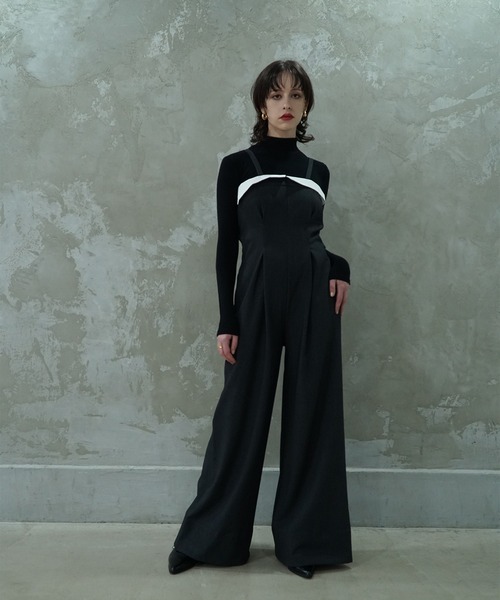 aimoha（アイモハ）の「【moyo】ロールアップデザインロンパース（サロペット/オーバーオール・レディース・ブラック/ダークグレー・SMALL/MEDIUM）」の7枚目の写真