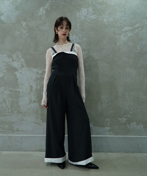 aimoha（アイモハ）の「【moyo】ロールアップデザインロンパース（サロペット/オーバーオール・レディース・ブラック/ダークグレー・SMALL/MEDIUM）」の4枚目の写真