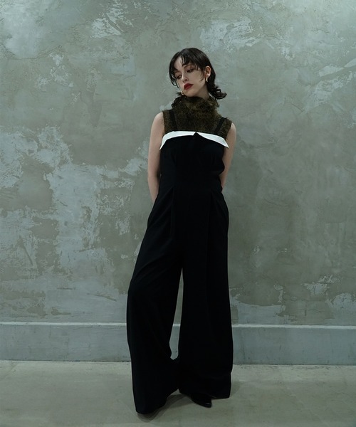 aimoha（アイモハ）の「【moyo】ロールアップデザインロンパース（サロペット/オーバーオール・レディース・ブラック/ダークグレー・SMALL/MEDIUM）」の3枚目の写真