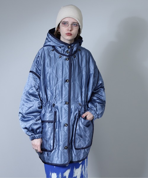 CREOLME（クレオルム）の「(CREOLME)ミリタリーライクキルトコート（その他アウター・レディース・カーキ/ブルー・FREE）」の2枚目の写真