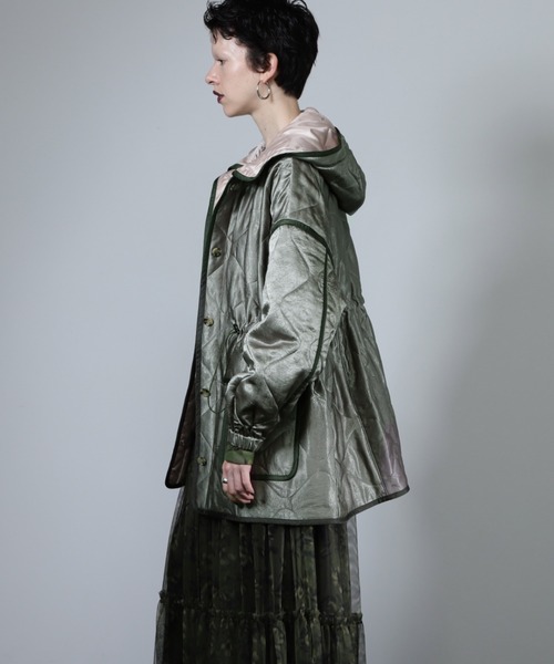 CREOLME（クレオルム）の「(CREOLME)ミリタリーライクキルトコート（その他アウター・レディース・カーキ/ブルー・FREE）」の4枚目の写真