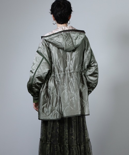 CREOLME（クレオルム）の「(CREOLME)ミリタリーライクキルトコート（その他アウター・レディース・カーキ/ブルー・FREE）」の5枚目の写真