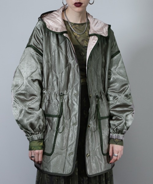 CREOLME（クレオルム）の「(CREOLME)ミリタリーライクキルトコート（その他アウター・レディース・カーキ/ブルー・FREE）」の6枚目の写真