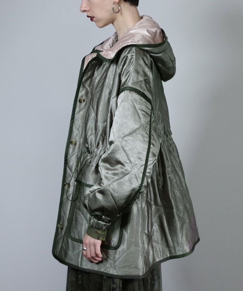 CREOLME（クレオルム）の「(CREOLME)ミリタリーライクキルトコート（その他アウター・レディース・カーキ/ブルー・FREE）」の7枚目の写真