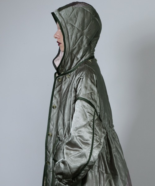 CREOLME（クレオルム）の「(CREOLME)ミリタリーライクキルトコート（その他アウター・レディース・カーキ/ブルー・FREE）」の8枚目の写真