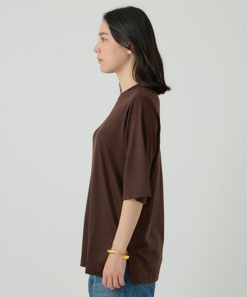 Tシャツ・カットソー \"CHAOS GIRL\" WAXED BROWN T SHIRT スラブカットTシャツ（Tシャツ/カットソー）｜HER.（ハー）の