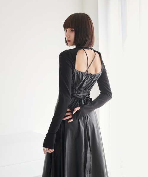 favclo.(ファブクロ)の「Catsuit Flare Dress / キャットスーツ フレアードレス(ワンピース・レディース・ブラック・FREE)」の5枚目の写真