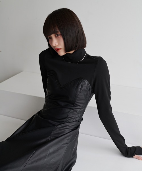 favclo.(ファブクロ)の「Catsuit Flare Dress / キャットスーツ フレアードレス(ワンピース・レディース・ブラック・FREE)」の8枚目の写真