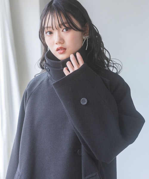 セール】【2WAYシルエット】ウーリーテックポンチョコート（ポンチョ