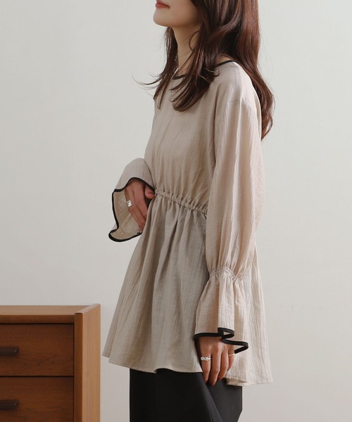 【NOAHL】パイピングギャザーブラウス（シャツ/ブラウス）｜NOAHL（ノアル）