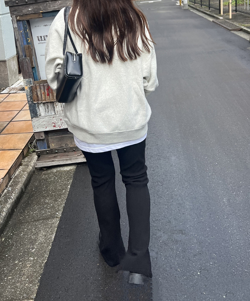 ウールライクハリヌキ微フレアパンツ セール】ウールライクハリヌキ微フレアパンツ（その他パンツ