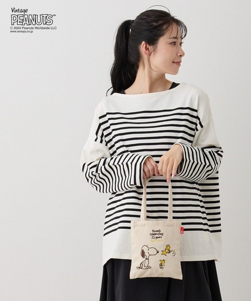 Vintage PEANUTS(ビンテージピーナッツ)の「【PEANUTSコミック誕生75周年記念商品】ルートート / SNOOPY IP.ベビールー.Peanuts-9L(トートバッグ・レディース・ピンク/ラベンダー/ベージュ/ブルー/アイボリー・FREE)」の1枚目の写真