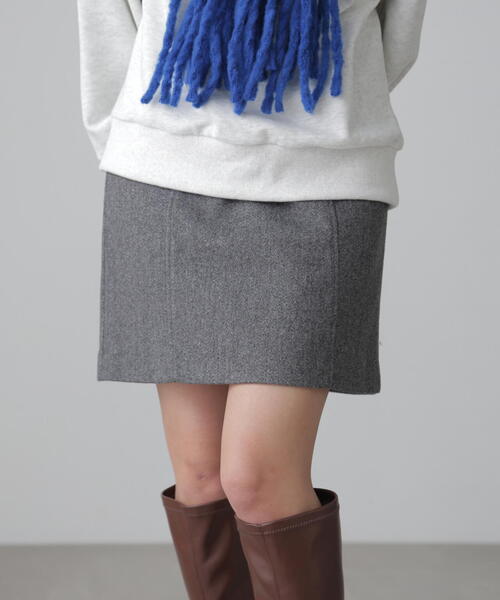 FREE'S MART（フリーズマート）の「◆メルトンタイトミニスカート（スカート・レディース・ブラック/ブラウン系その他/グレー・SMALL/MEDIUM/X-SMALL）」の3枚目の写真