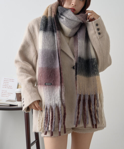 Chico（チコ）の「アソートチェックストール（マフラー・レディース・グレー/ブラウン/イエロー系その他2/ベージュ・FREE）」の19枚目の写真