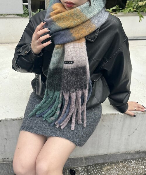✨Multi Colored Stole❤マルチカラーストール✨グレー JILL by STUART ストール マフラー エアリーチェックストール