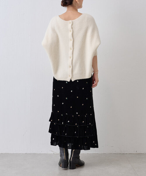 BEARDSLEY(ビアズリー)の「小花刺繍ベルベットスカート(スカート・レディース・ブラック・FREE)」の5枚目の写真
