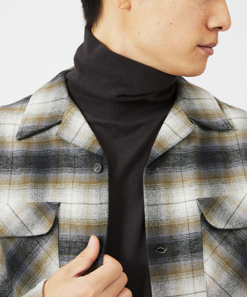 JOURNAL STANDARD relume（ジャーナルスタンダード　レリューム）の「レイヤードラウンド タートルネック ロングスリーブTシャツ（Tシャツ/カットソー・メンズ・チャコールグレー/ホワイト・MEDIUM/LARGE）」の2枚目の写真