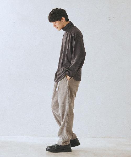 JOURNAL STANDARD relume（ジャーナルスタンダード　レリューム）の「レイヤードラウンド タートルネック ロングスリーブTシャツ（Tシャツ/カットソー・メンズ・チャコールグレー/ホワイト・MEDIUM/LARGE）」の12枚目の写真