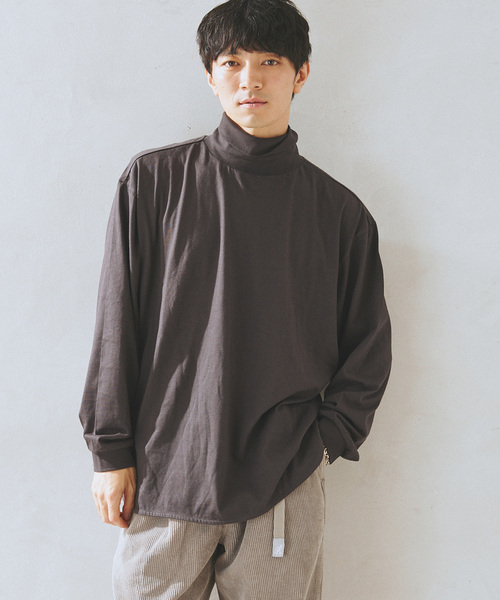 JOURNAL STANDARD relume（ジャーナルスタンダード　レリューム）の「レイヤードラウンド タートルネック ロングスリーブTシャツ（Tシャツ/カットソー・メンズ・チャコールグレー/ホワイト・MEDIUM/LARGE）」の9枚目の写真
