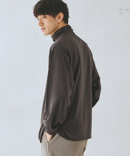 JOURNAL STANDARD relume（ジャーナルスタンダード　レリューム）の「レイヤードラウンド タートルネック ロングスリーブTシャツ（Tシャツ/カットソー・メンズ・チャコールグレー/ホワイト・MEDIUM/LARGE）」の8枚目の写真