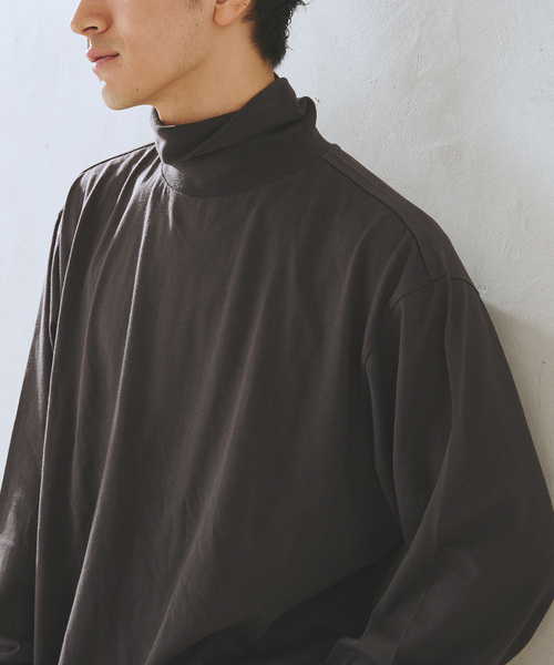 JOURNAL STANDARD relume（ジャーナルスタンダード　レリューム）の「レイヤードラウンド タートルネック ロングスリーブTシャツ（Tシャツ/カットソー・メンズ・チャコールグレー/ホワイト・MEDIUM/LARGE）」の6枚目の写真