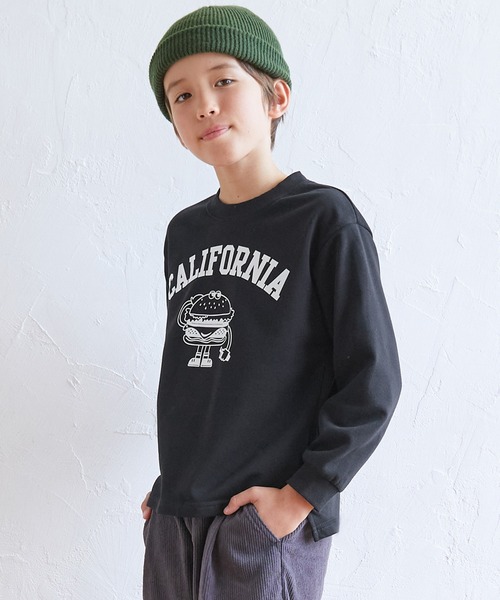 coca（coca）（コカ）の「【WEB限定セール】キッズ プリントスウェット（スウェット・キッズ・オレンジ/ネイビー/ブラック・120/140/150/130）」の2枚目の写真