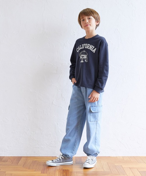 coca（coca）（コカ）の「【WEB限定セール】キッズ プリントスウェット（スウェット・キッズ・オレンジ/ネイビー/ブラック・120/140/150/130）」の4枚目の写真