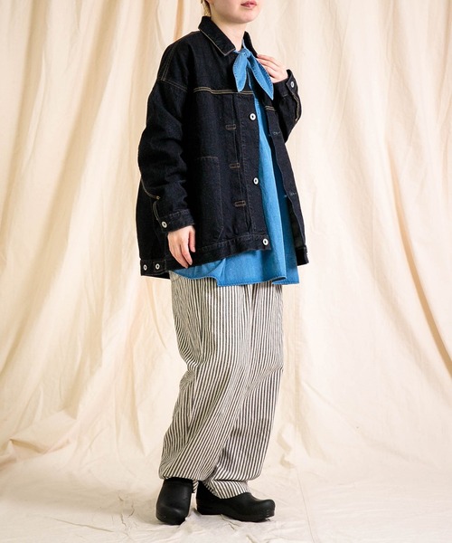 ブラウス シャツ 「Brocante / ブロカント」 5ozデニム コルレットシャツ レディース Brocante ブラウス シャツ 「Brocante / ブロカント」 5ozデニム