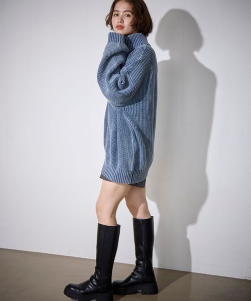 《UNISEX》ピグメントZIPニット(ニット/セーター)|PBLIM(ページボーイリム) 《UNISEX》ピグメントZIPニット(ニット/セーター)|PBLIM(ページボーイリム)