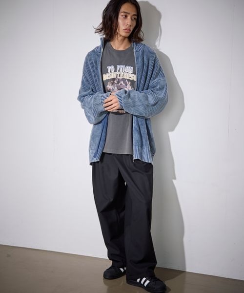 《UNISEX》ピグメントZIPニット(ニット/セーター)|PBLIM(ページボーイリム) 《UNISEX》ピグメントZIPニット(ニット/セーター)|PBLIM(ページボーイリム)
