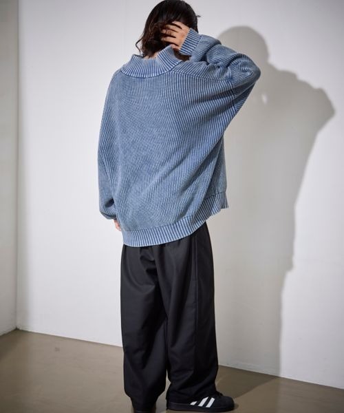 《UNISEX》ピグメントZIPニット(ニット/セーター)|PBLIM(ページボーイリム) 《UNISEX》ピグメントZIPニット(ニット/セーター)|PBLIM(ページボーイリム)