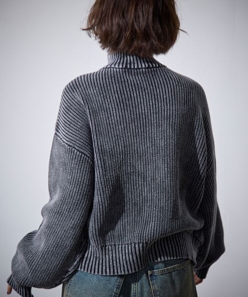 《UNISEX》ピグメントZIPニット(ニット/セーター)|PBLIM(ページボーイリム) 《UNISEX》ピグメントZIPニット(ニット/セーター)|PBLIM(ページボーイリム)
