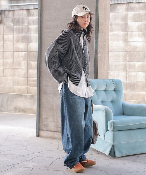 ニット セーター 「UNISEX」ピグメントZIPニット レディース メンズ セール】《UNISEX》ピグメントZIPニット（ニット/セーター