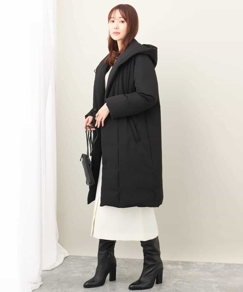 MK MICHEL KLEIN(エムケーミッシェルクラン)の「ロング丈シームレスダウンコート(ダウンジャケット/コート・レディース・ライトグレー/ブラック・38)」の20枚目の写真