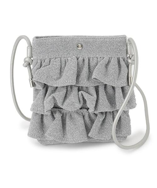 SHOO・LA・RUE(シューラルー)の「◆ラメフリルミニショルダーバッグ(ショルダーバッグ・レディース・ブラック/シルバー系その他/シルバー/ブロンズ・00)」の2枚目の写真