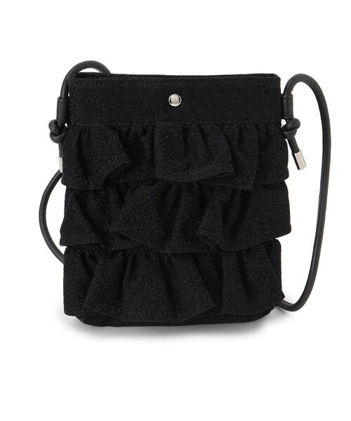 SHOO・LA・RUE(シューラルー)の「◆ラメフリルミニショルダーバッグ(ショルダーバッグ・レディース・ブラック/シルバー系その他/シルバー/ブロンズ・00)」の1枚目の写真