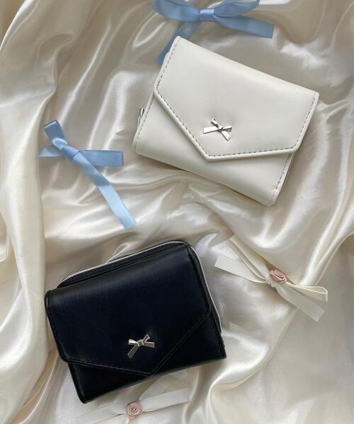 WEGO（ウィゴー）の「WEGO/メタルリボンレターフラップウォレット（財布・レディース・ホワイト/ブラック・FREE）」の13枚目の写真