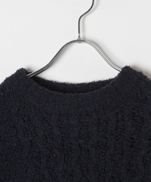 LEPSIM（レプシィム）の「3ゲージケーブルモールチュニック　213014（ニット/セーター・レディース・ネイビー/ベージュ・FREE）」の4枚目の写真