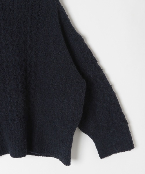 LEPSIM（レプシィム）の「3ゲージケーブルモールチュニック　213014（ニット/セーター・レディース・ネイビー/ベージュ・FREE）」の5枚目の写真