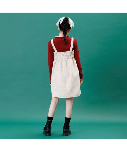 algy（アルジー）の「パールストラップワンピ&リブニットセット（ワンピース・キッズ・ミント/ピンク/アイボリー・XX-SMALL/X-SMALL/SMALL/MEDIUM）」の5枚目の写真