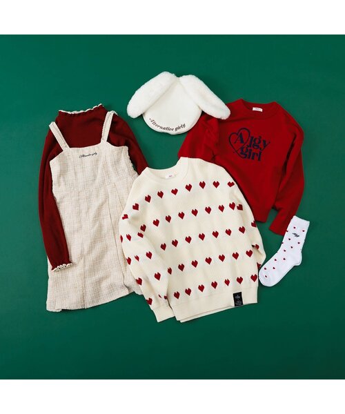 algy（アルジー）の「パールストラップワンピ&リブニットセット（ワンピース・キッズ・ミント/ピンク/アイボリー・XX-SMALL/X-SMALL/SMALL/MEDIUM）」の6枚目の写真