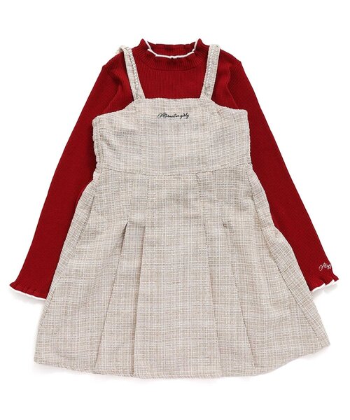 algy（アルジー）の「パールストラップワンピ&リブニットセット（ワンピース・キッズ・ミント/ピンク/アイボリー・XX-SMALL/X-SMALL/SMALL/MEDIUM）」の7枚目の写真