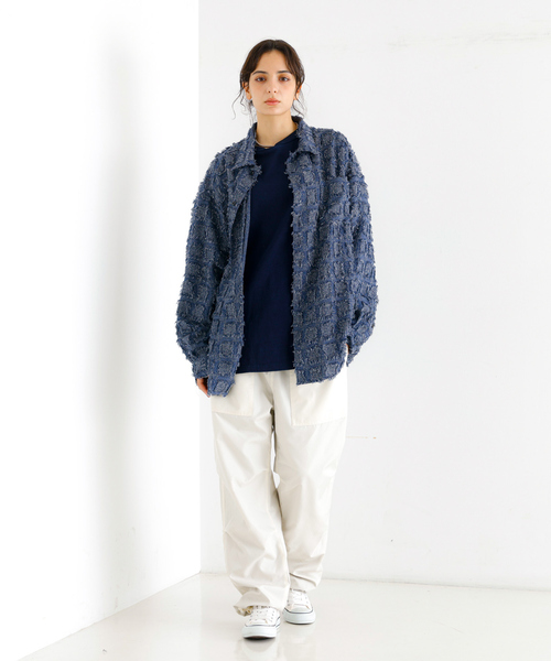 Revo.(レボ)の「【Revo./レボ】リラックスフィットフリンジチェックシャツ/ユニセックス/TH-3857(シャツ/ブラウス・メンズ・ブラック/ホワイト/ネイビー・M/L)」の20枚目の写真