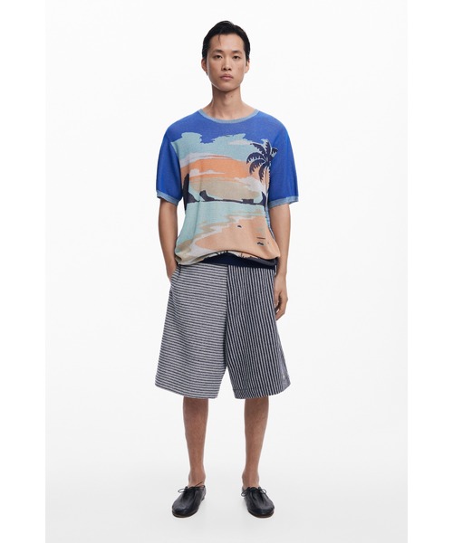 Desigual（デシグアル）の「SALT トロピカルサンセット Tシャツ（Tシャツ/カットソー・メンズ・ブルー・XL/L/M/S）」の3枚目の写真