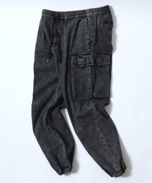 セール】Stretch Denim&Twill Cargo Jogger Pants/ストレッチ