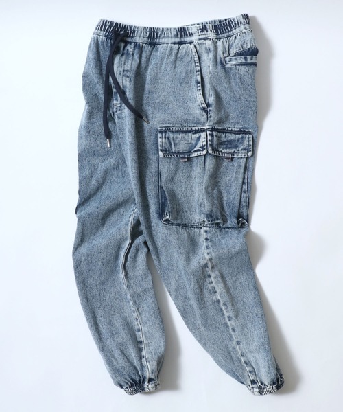 ANPAS(アンパス)の「Stretch Denim&Twill Cargo Jogger Pants/ストレッチ デニム/ツイル カーゴパンツ ジョガーパンツ(カーゴパンツ・メンズ・ブラック/カーキ/ブラック系その他/ベージュ/ブルー系その他・M/L/LL)」の5枚目の写真